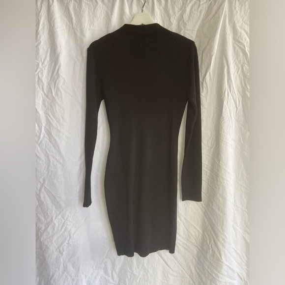 PRETTYLITTLETHING LONG SLEEVE RIB KNITTED BODYCON MINI DRESS Size Medium NEW - Picture 8 of 9